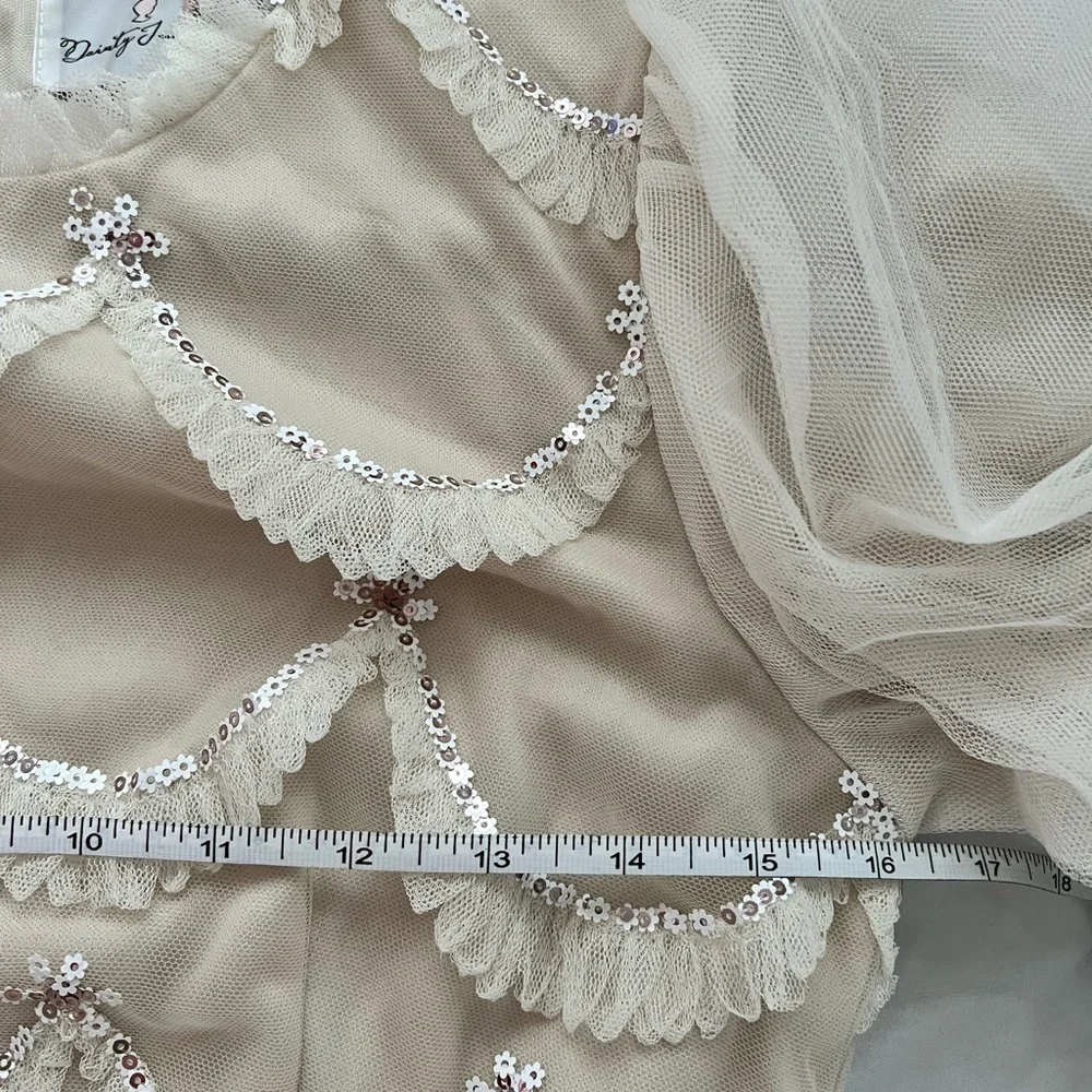 Dainty Jewells Glitz in the Garden Ivory Tulle Midi Dress Size XS - Picture 7 of 8